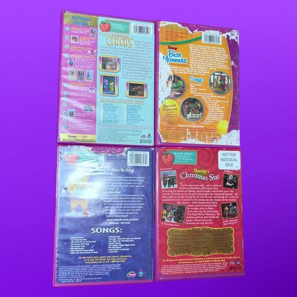 4 Vintage Barney Christmas Star, Best Moments, Read & Dance Circus DVDS - Picture 3 of 3